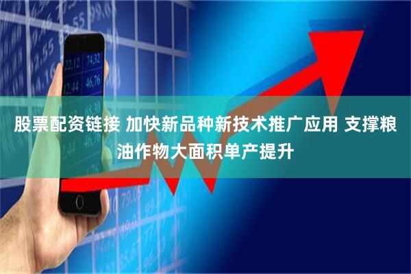 股票配资链接 加快新品种新技术推广应用 支撑粮油作物大面积单产提升